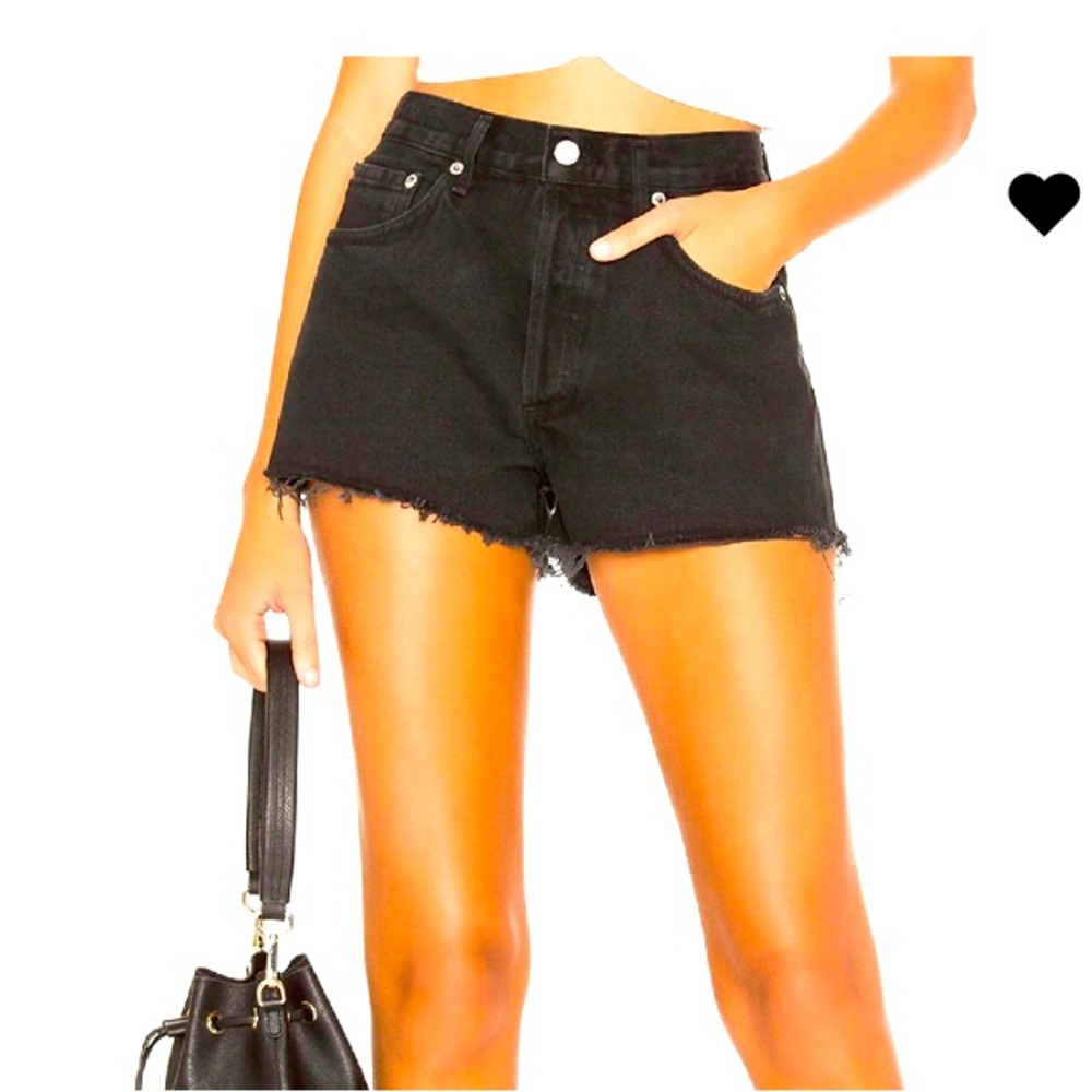 Agolde parker denim shorts in tidal size 25 100% cotton